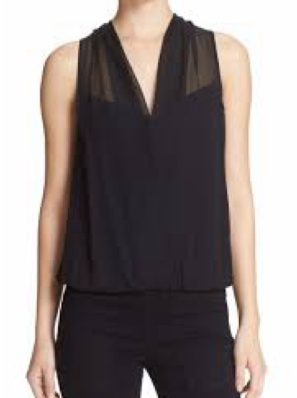 Diane Von Furstenberg Black Sleeveless V-Neck Camisole